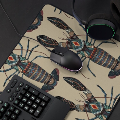 lobster sandalwood redbubble desk mat sharon turner