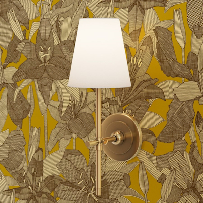 lily golden glam gold metallic wallpaper spoonflower sharon turner scrummy