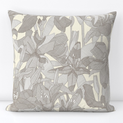 lily natural pearl spoonflower throw pillow sharon turner scrummy