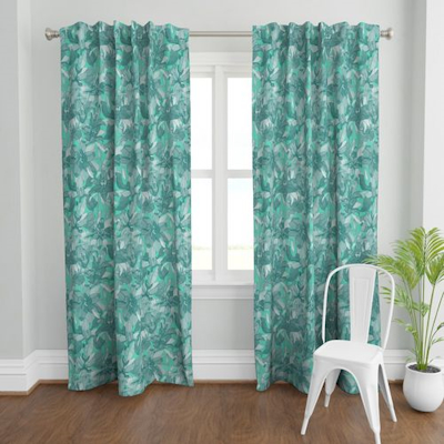 lily veridian green spoonflower curtains sharon turner
