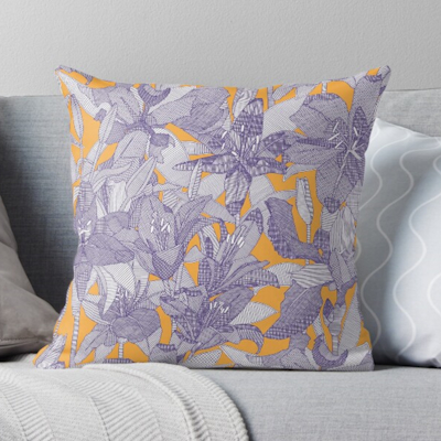lily violet cider throw pillow redbubble sharon turner