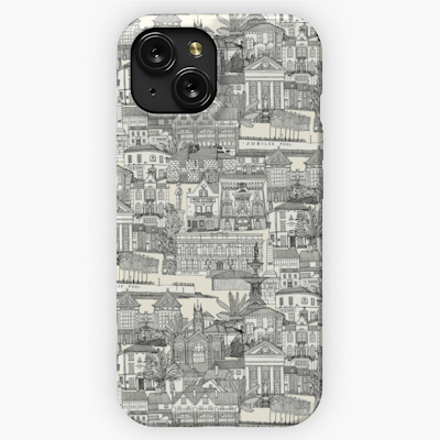 penzance toile black pearl redbubble iPhone snap case sharon turner cornwall toile de jouy
