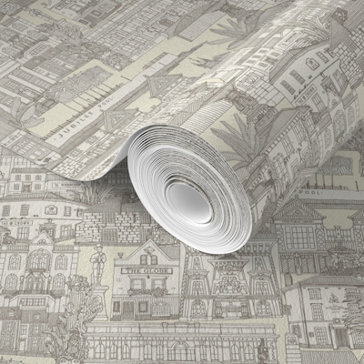 Penzance toile natural pearl small spoonflower wallpaper sharon turner Cornwall toile de jouy