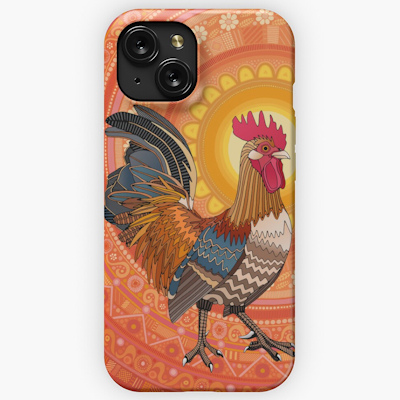 rooster sunshine orange redbubble iphone snap case sharon turner