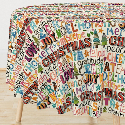 christmas typography large spoonflower tablecloth sharon turne scrummy