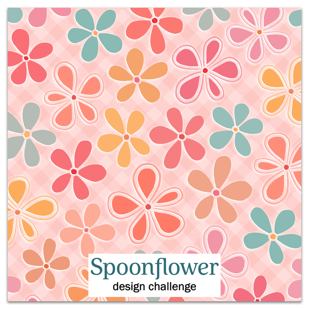 preppy fleur preppy wallpaper design challenge link sharon turner spoonflower