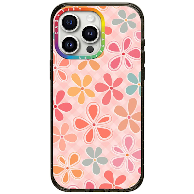 preppy fleur gingham pink casetify iphone sharon turner