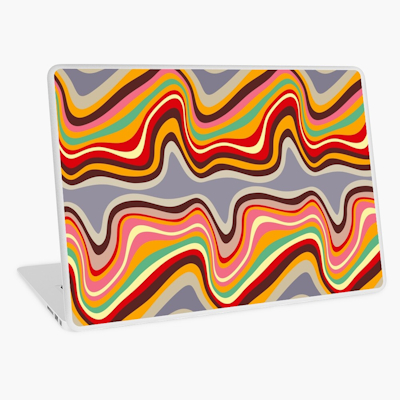 retro wave disco redbubble laptop skin sharon turner scrummy