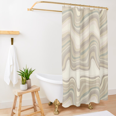retro wave neutral redbubble shower curtain sharon turner scrummy