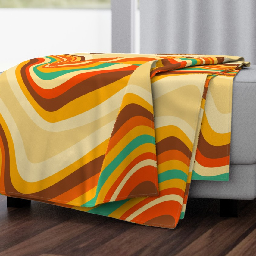 retro wave warm large spoonflower throw blanket sharon turner scrummy