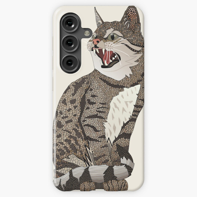 Indian desert cat off white redbubble Samsung Galaxy snap case sharon turner scrummy