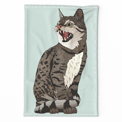 Indian desert cat opal spoonflower tea towel sharon turner scrummy