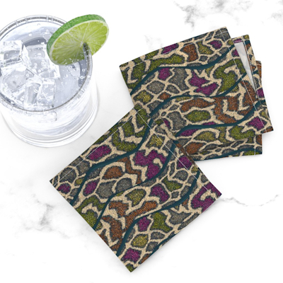 boa wave small spoonflower cocktail napkins sharon turner scrummy