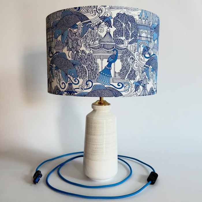 chinoiserie blue lamp shade by halfblue studio sharon turner scrummy spoonflower fabric