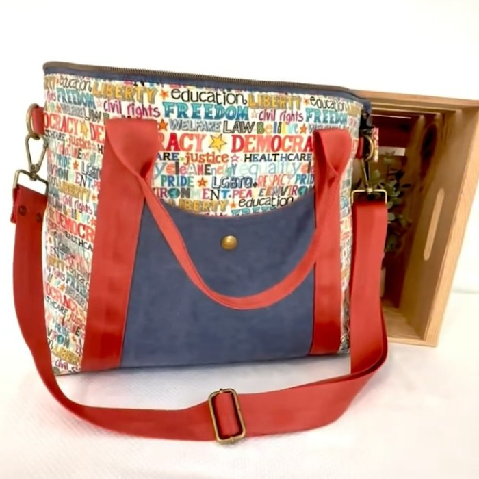 politics matters sewn by infa bag spoonflower sharon turner scrummy