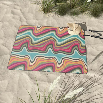 retro wave MANA society6 picnic blanket sharon turner