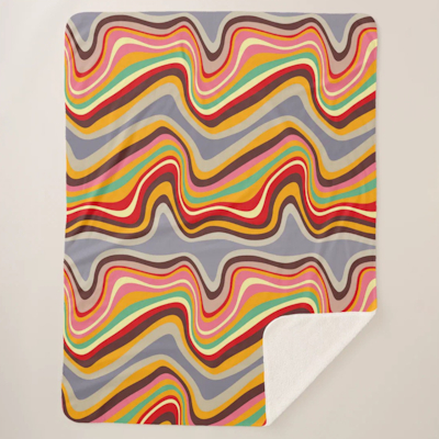 retro wave disco zazzle sherpa blanket sharon turner scrummylicious