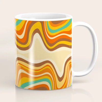 retro wave warm society6 mug sharon turner