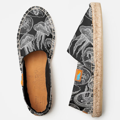zazzle moon jellyfish black espadrilles sharon turner scrummylicious
