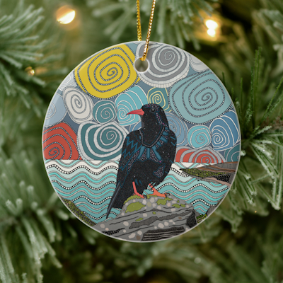 cornwall chough ceramic ornament zazzle sharon turner scrummylicious