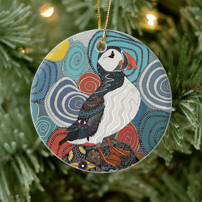 cornwall puffin ceramic ornament zazzle sharon turner scrummylicious