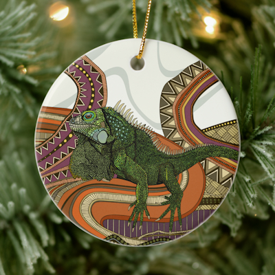 zazzle green iguana christmas ornament sharon turner scrummylicious
