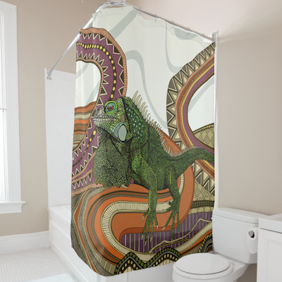 zazzle green iguana shower curtain sharon turner scrummylicious