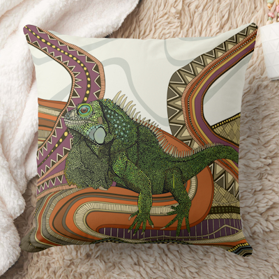 zazzle green iguana throw pillow sharon turner scrummylicious