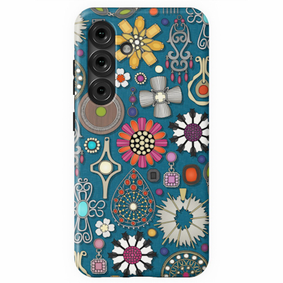 boho jewel treasures peacock blue redbubble samsung galaxy snap case sharon turner scrummy