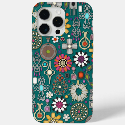 zazzle boho jewel treasures viridian green case-mate iphone case sharon turner scrummylicious