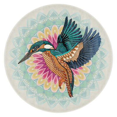zazzle kingfisher mandala cutting board sharon turner scrummylicious