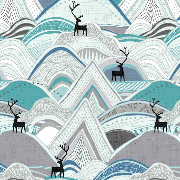 caribou mountains animal pattern 700