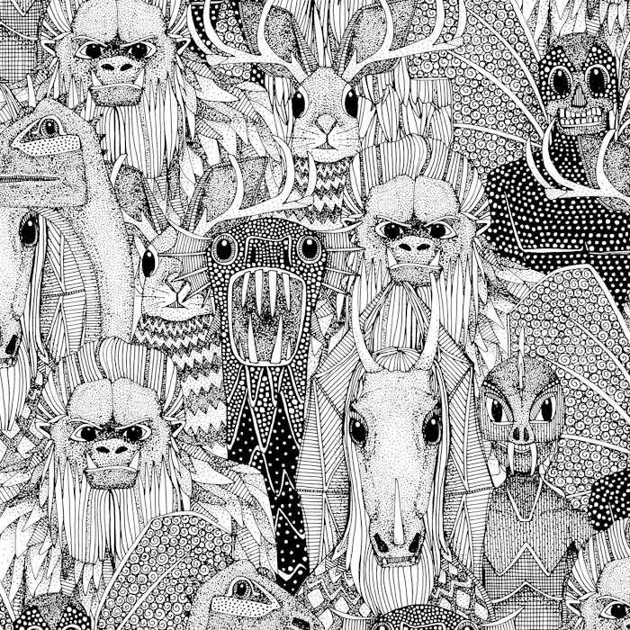 cryptid crowd black white halloween 700