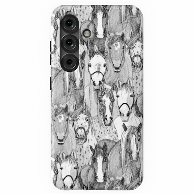 just horses black white redbubble samsung galaxy tough case sharon turner scrummy