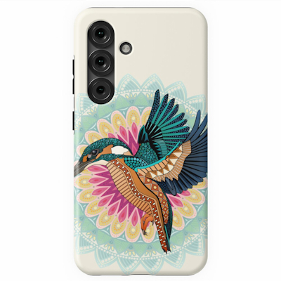 kingfisher mandala redbubble samsung galaxy tough case sharon turner