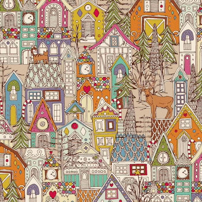 vintage gingerbread town christmas 700