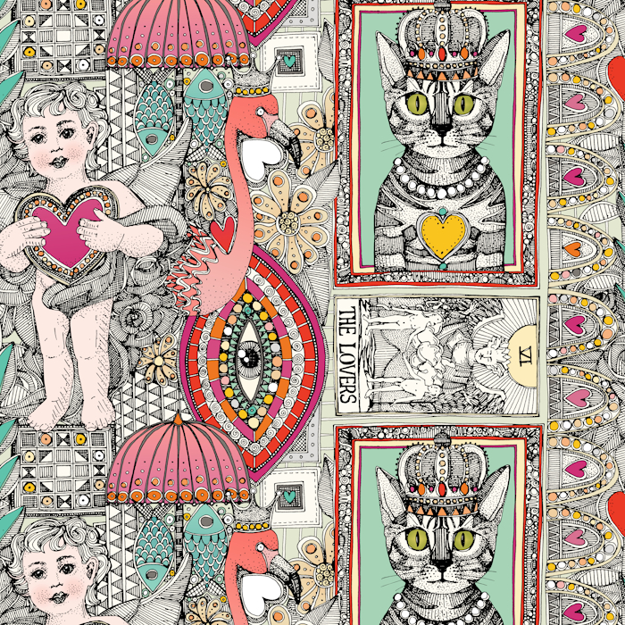 vintage valentine kitsch fantasy and architectural 700