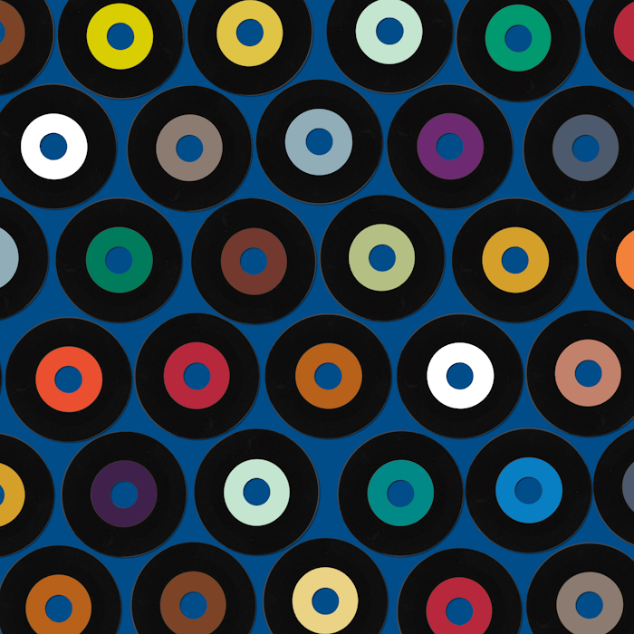 VINYL BLUE SPOTS AND STRIPES 700