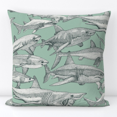 just sharks balsam duck egg large spoonflower throw pillow sharon turner scrummy