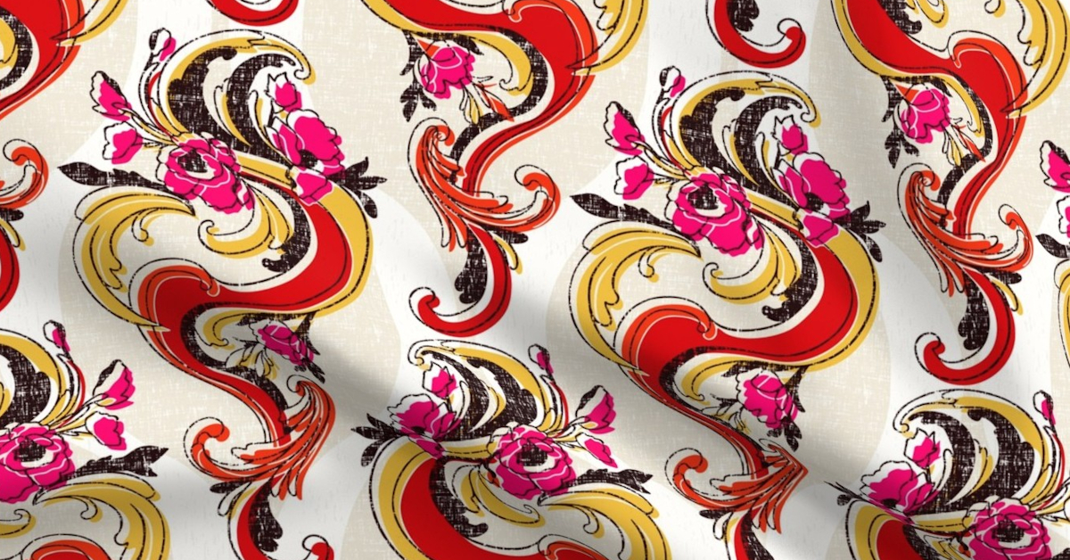 so retro nouveau spoonflower sharon turner scrummy