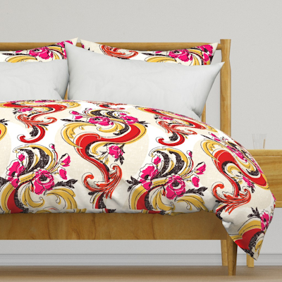 so retro nouveau large spoonflower duvet cover sharon turner scrummy