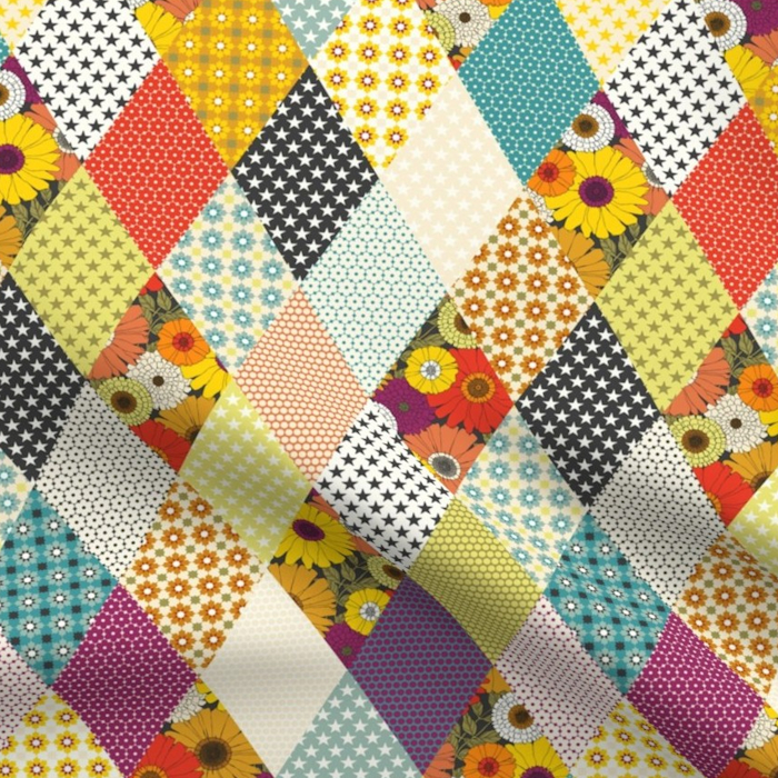 vintage floral patchwork quilt spoonflower sharon turner scrummy