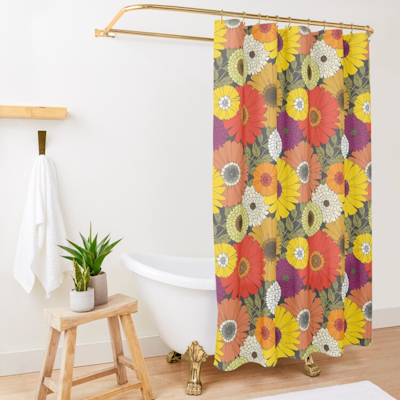 vintage floral redbubble shower curtain sharon turner scrummy