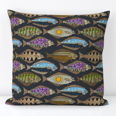 alaskan halibut gunmetal small spoonflower throw pillow sharon turner scrummy 