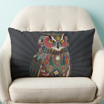 zazzle eagle owl dark lumbar throw pillow scrummylicious scrummy sharon turner