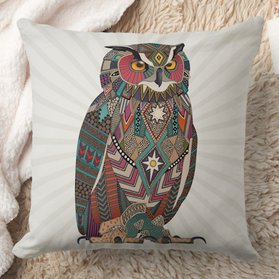 zazzle eagle owl throw pillow scrummylicious scrummy sharon turner