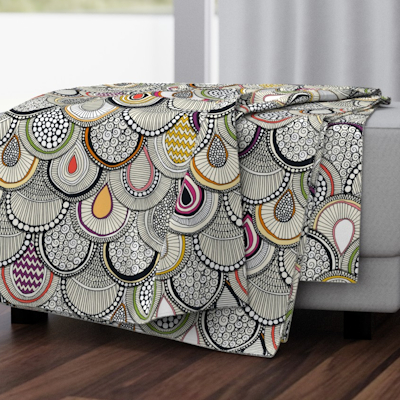 dragon scales pop large spoonflower throw blanket sharon turner scrummy