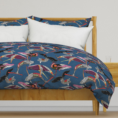 humpback whales cobalt spoonflower duvet cover sharon turner scrummy