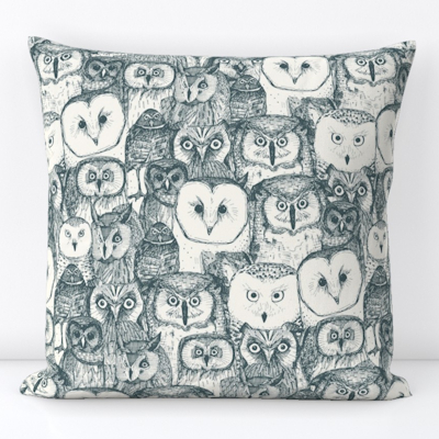 just owls apatite half pearl spoonflower throw pillow sharon turner scrummy