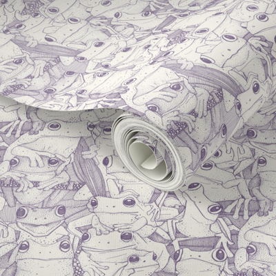 just tree frogs violet half pearl small spooonflower wallpaper sharon turner scrummy